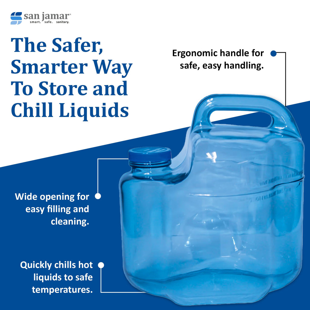 San Jamar Rapi-Kool Cold Paddle for Cooling Hot Soups in Restaurants, Chill Utensil for Hot Soup in Commercial Kitchens, Cooling Jug for Soup, 256 Ounce, Plastic, Blue