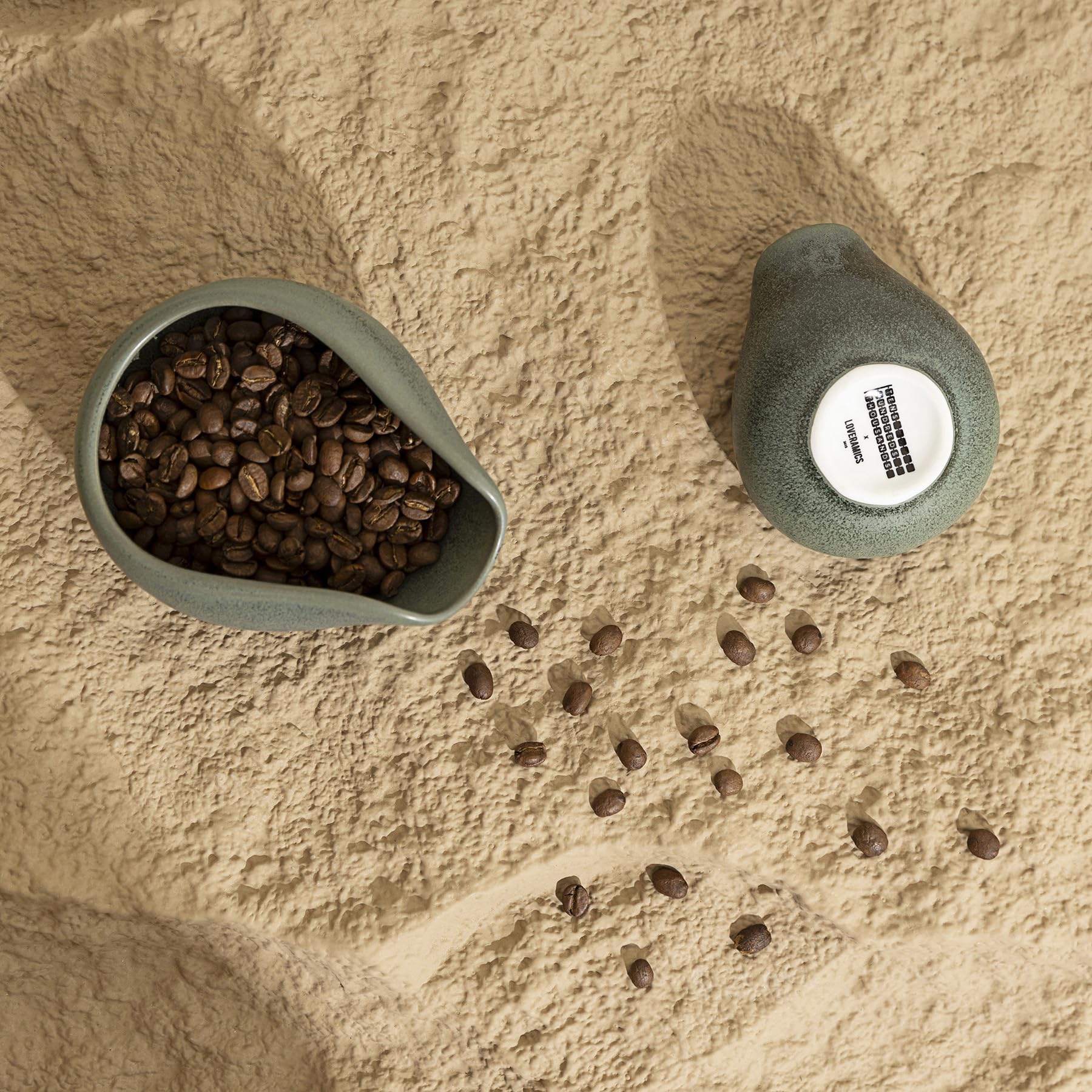 Loveramics 2-Pack Coffee Bean Dosing Cups by James Hoffmann, 30g-60g Capacity (Matte Dark Green)