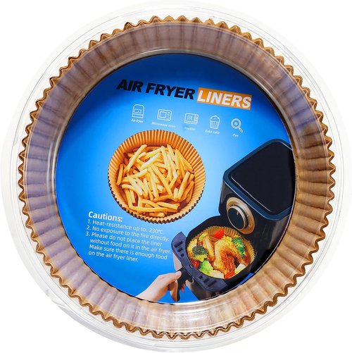 Air Fryer Liners - 100PCS Non-Stick Parchment Paper for 3-5QT Air Fryers | Easy Cleanup (Round, 6.5IN)