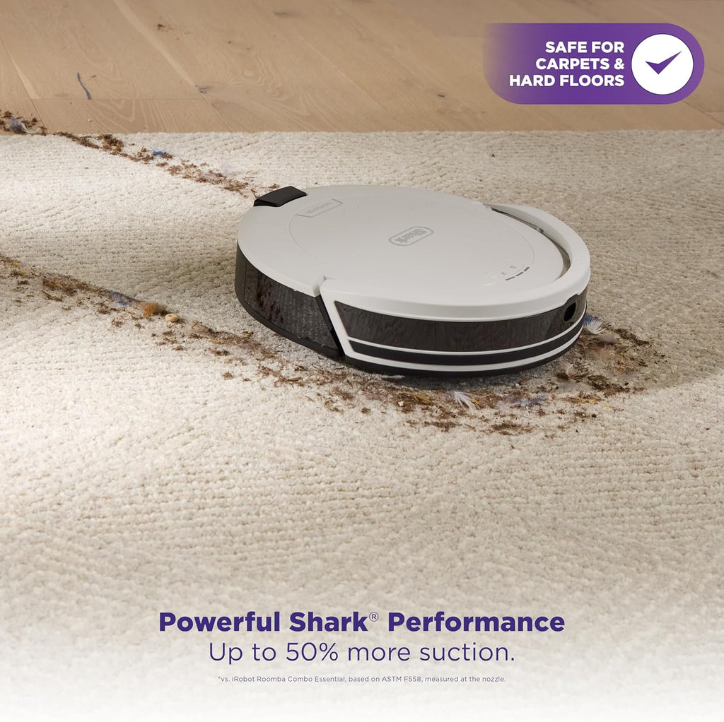 Shark Navigator Robot Vacuum - Powerful Suction & Smart Navigation | Self-Empty Base, White, AV2110S
