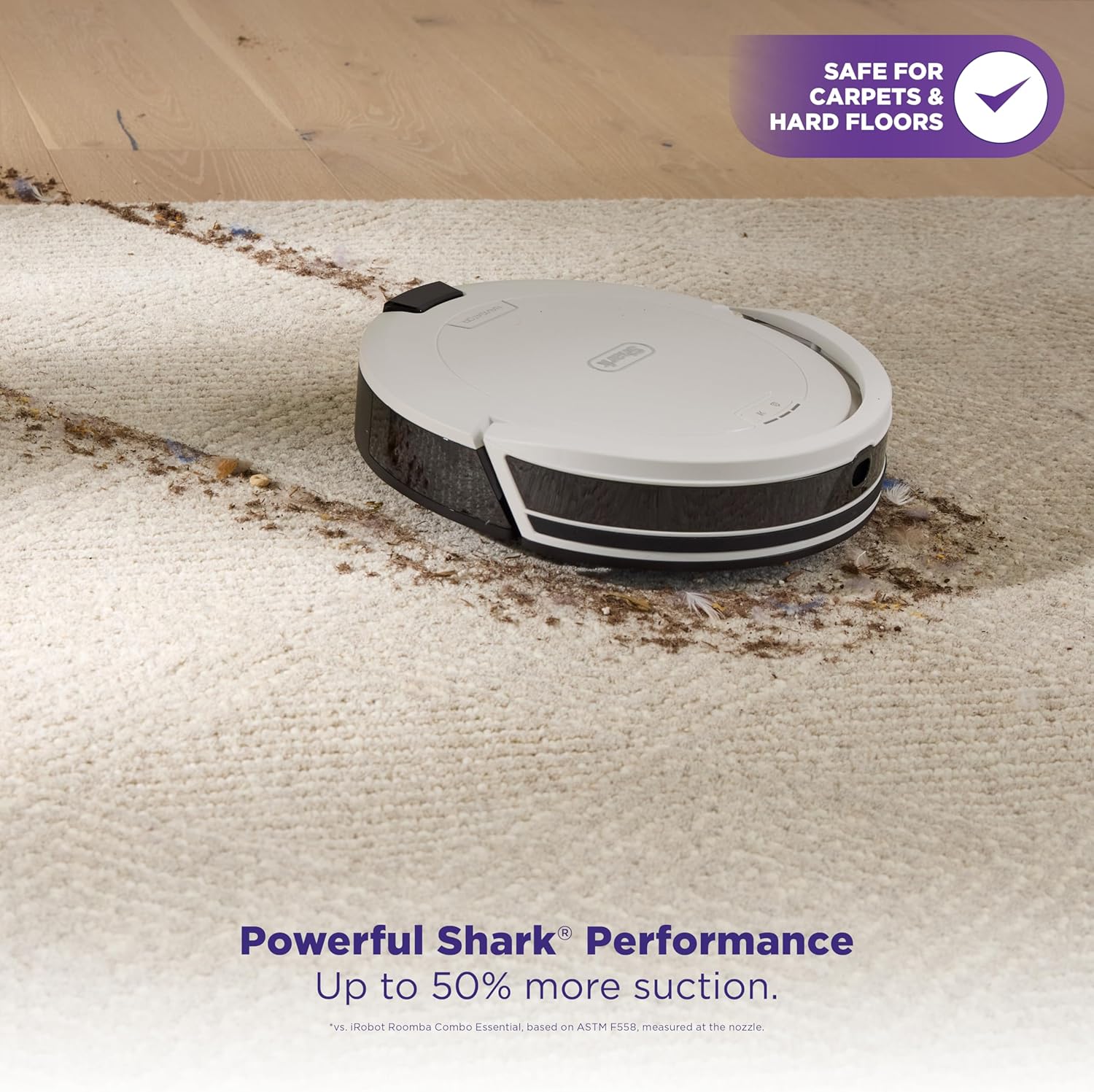 Shark Navigator Robot Vacuum - Powerful Suction & Smart Navigation | Self-Empty Base, White, AV2110S