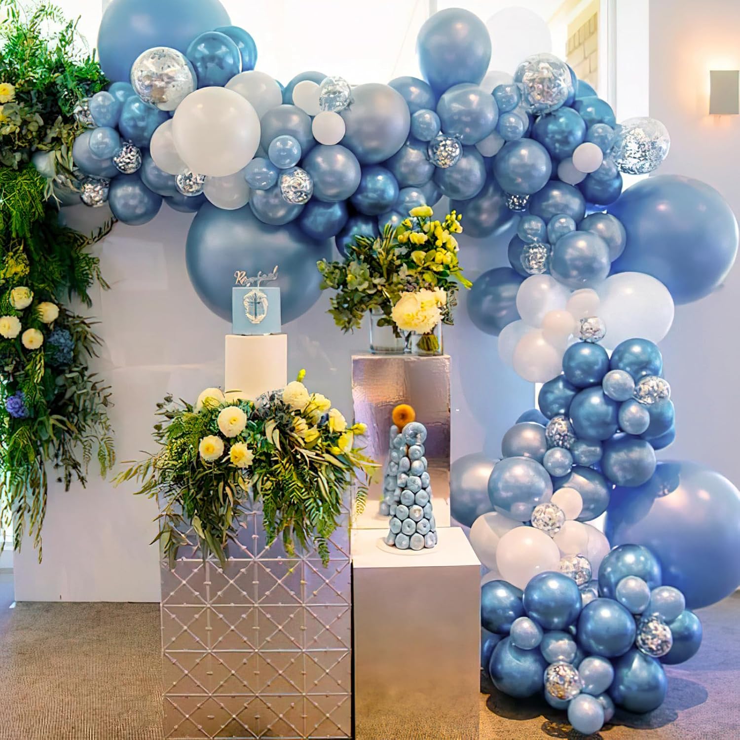 PartyWoo Metallic Light Blue Balloons - 50 Pcs Mini 5-Inch Balloons for Graduation & Baby Showers