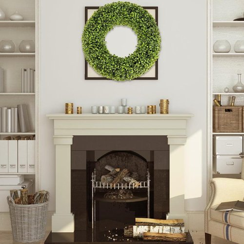 Boxwood Wreath - 20-Inch Greenery Wreath for Front Door | Year-Round Farmhouse Decor