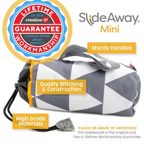 Creative QT Drawstring Play Adventure Bag & Storage Toy Bag Mat - Small, Grey & White Stripe Polyester - Kid Play Mat for Cleanup & Travel Toy Storage