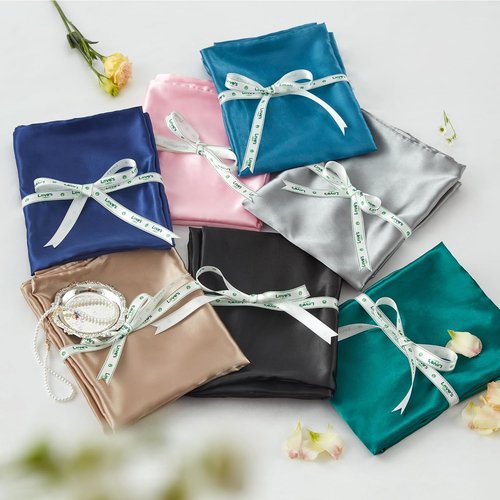 Love's Cabin Satin Pillowcase Set - Cooling Standard Size 20x26 | Silky Smooth for Hair & Skin, Navy