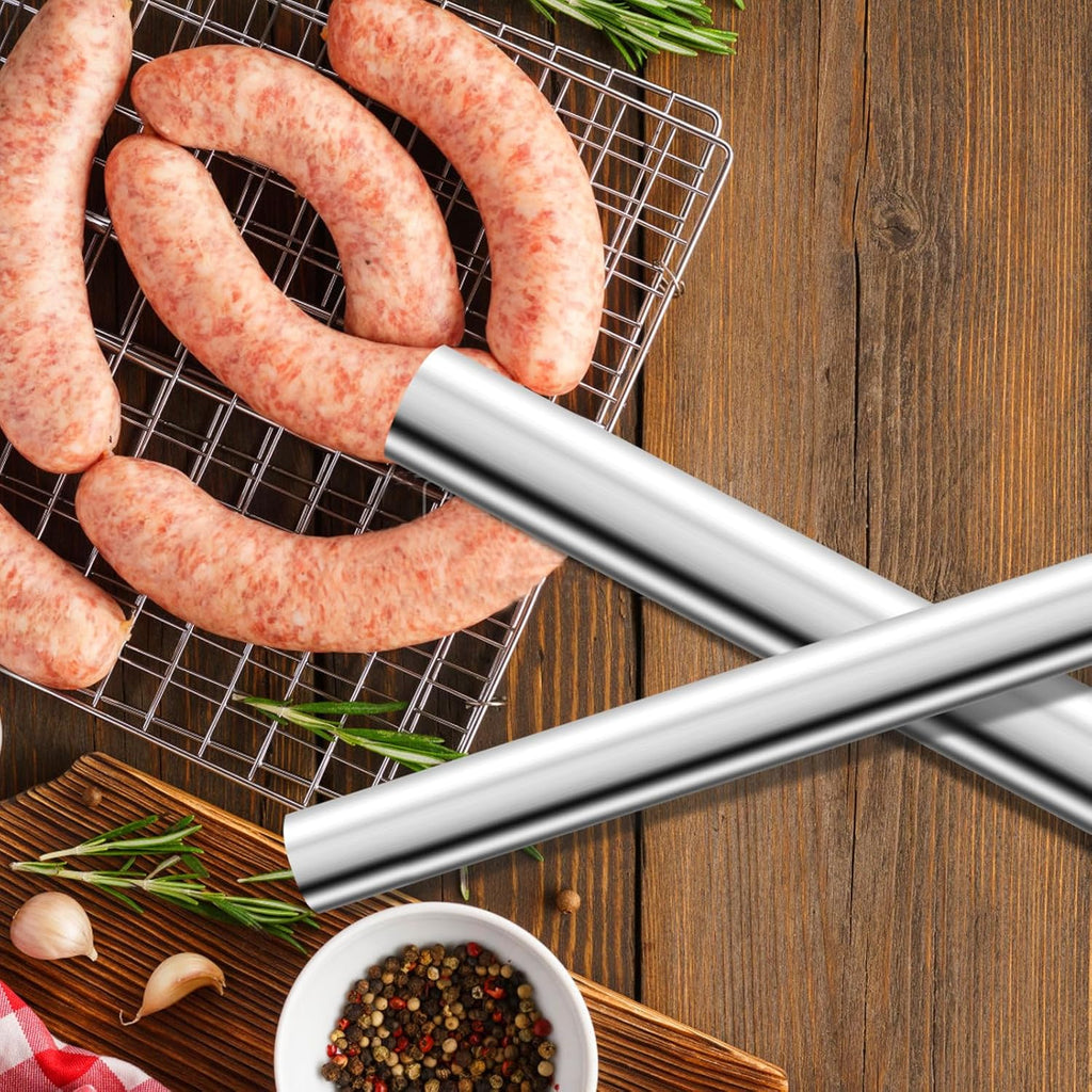 Saihisday Sausage Stuffing Tubes - 4Pcs Stainless Steel Nozzles for #32 Meat Grinder | 5/4”, 1”, 3/4”, 1/2” Openings