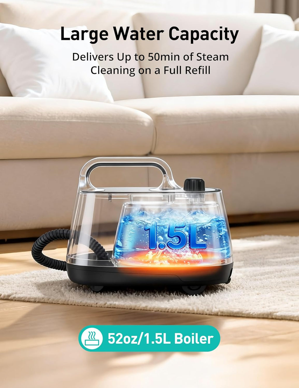 Platinum Steam Cleaner - Powerful 293°F Handheld Mop with 21 Attachments | 50oz Capacity for Home Use
