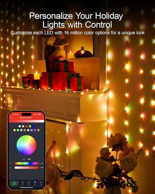 Ariceleo RGB Fairy Lights - 32.8 Ft USB Powered String Lights with Remote & App Control | Waterproof Copper Wire