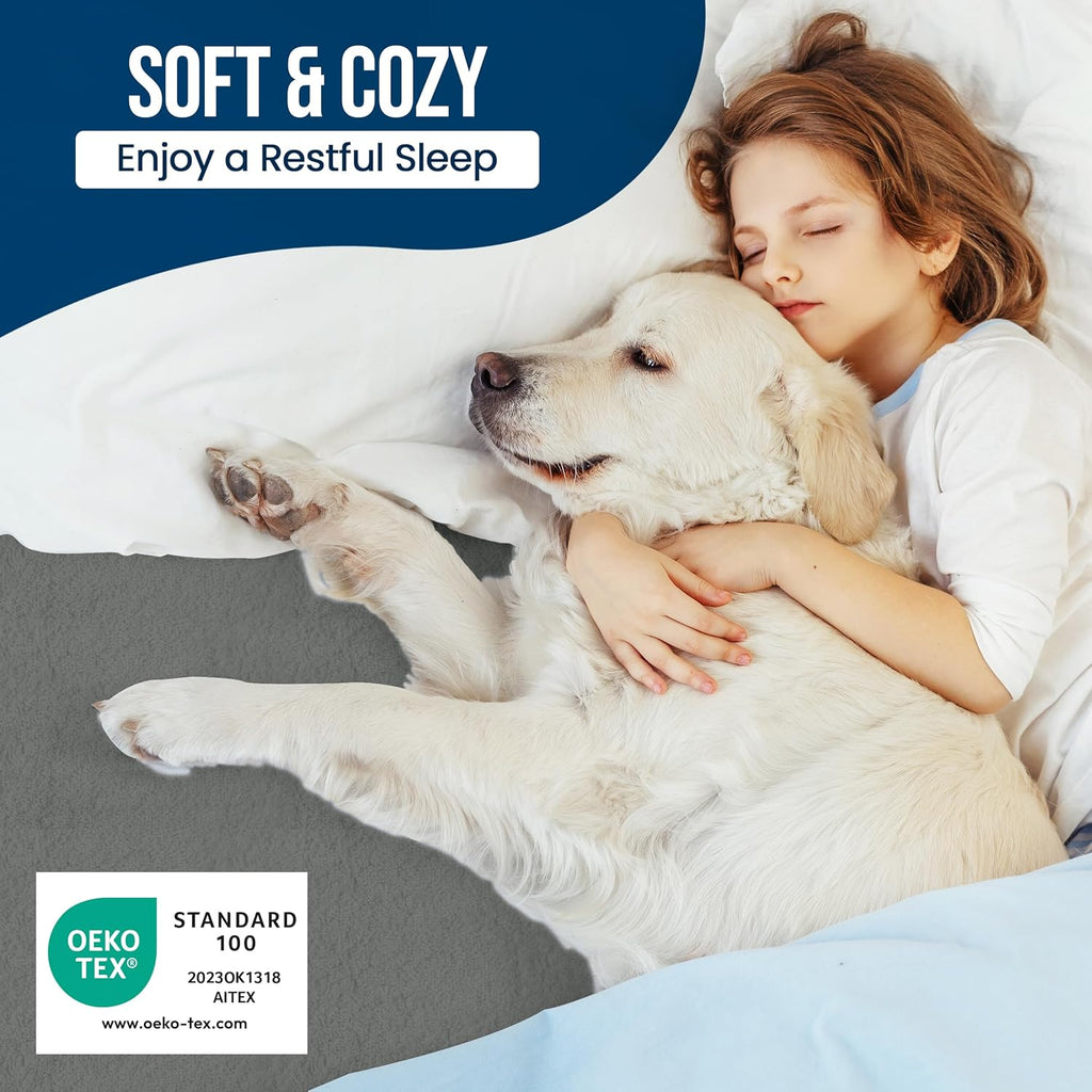 Utopia Bedding King Size Mattress Protector - Waterproof Terry Cover with Deep Pockets | Soft & Breathable Gray