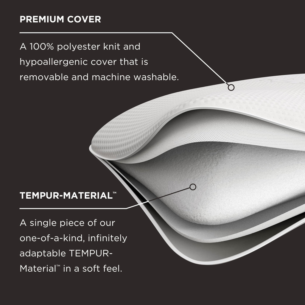 Tempur-Pedic Memory Foam Symphony Pillow Luxury Soft Feel, Standard, White