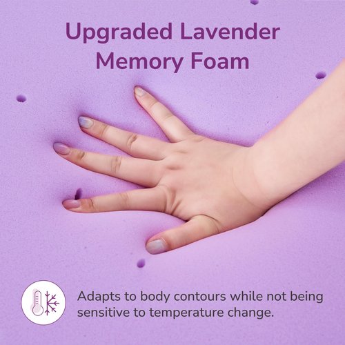 2 Inch Twin Lavender Infusion Memory Foam Mattress Topper for Relaxing Sleep, Ventilated & Pressure Relieving, CertiPUR-US Certified, Medium Firm Topper in a Box, Twin Size, 38"x75"