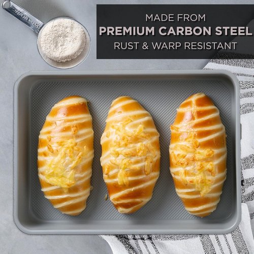 Country Kitchen Nonstick Bakeware Set - Durable & Easy Release, Taupe | 6-Piece Stackable Set