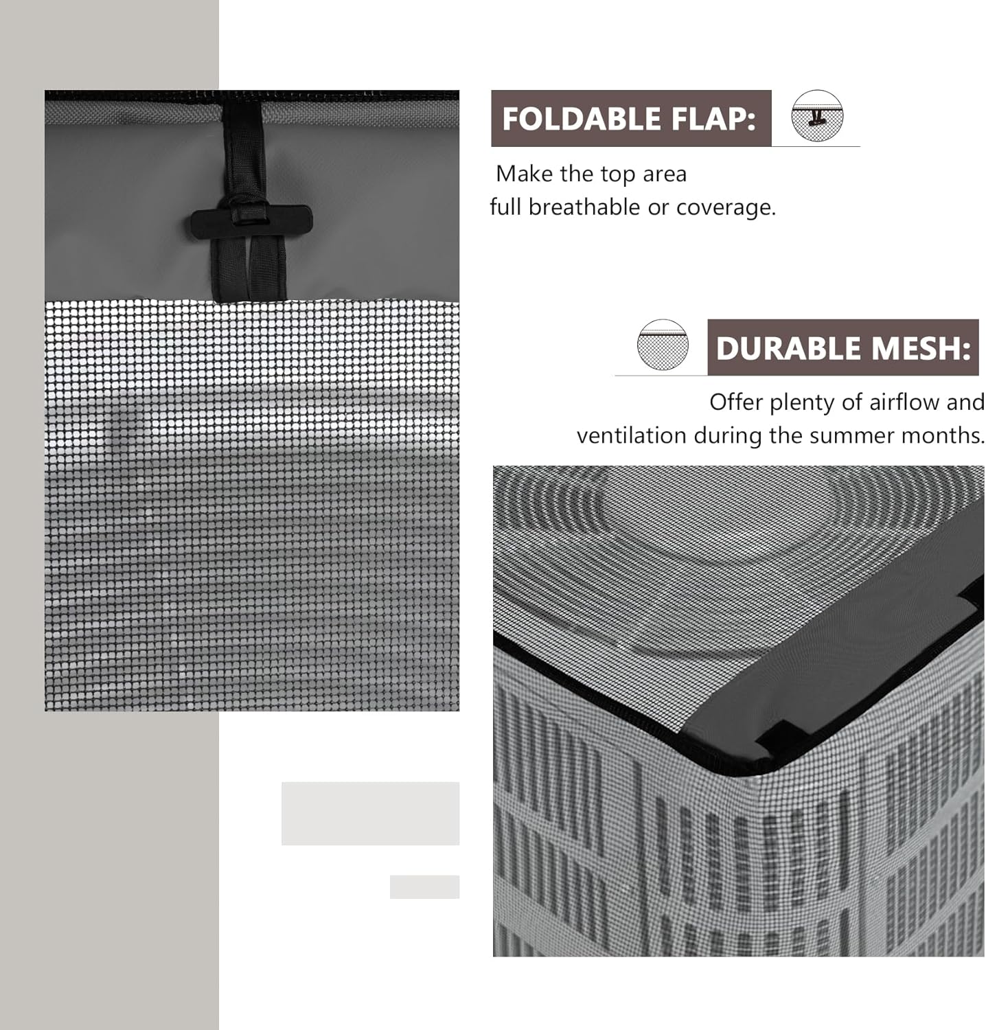 ULTCOVER Air Conditioner Defender Cover - 2 in 1 Full Mesh & Waterproof Fabric - Fits 30W x 30D x 32H Inch Units, Black