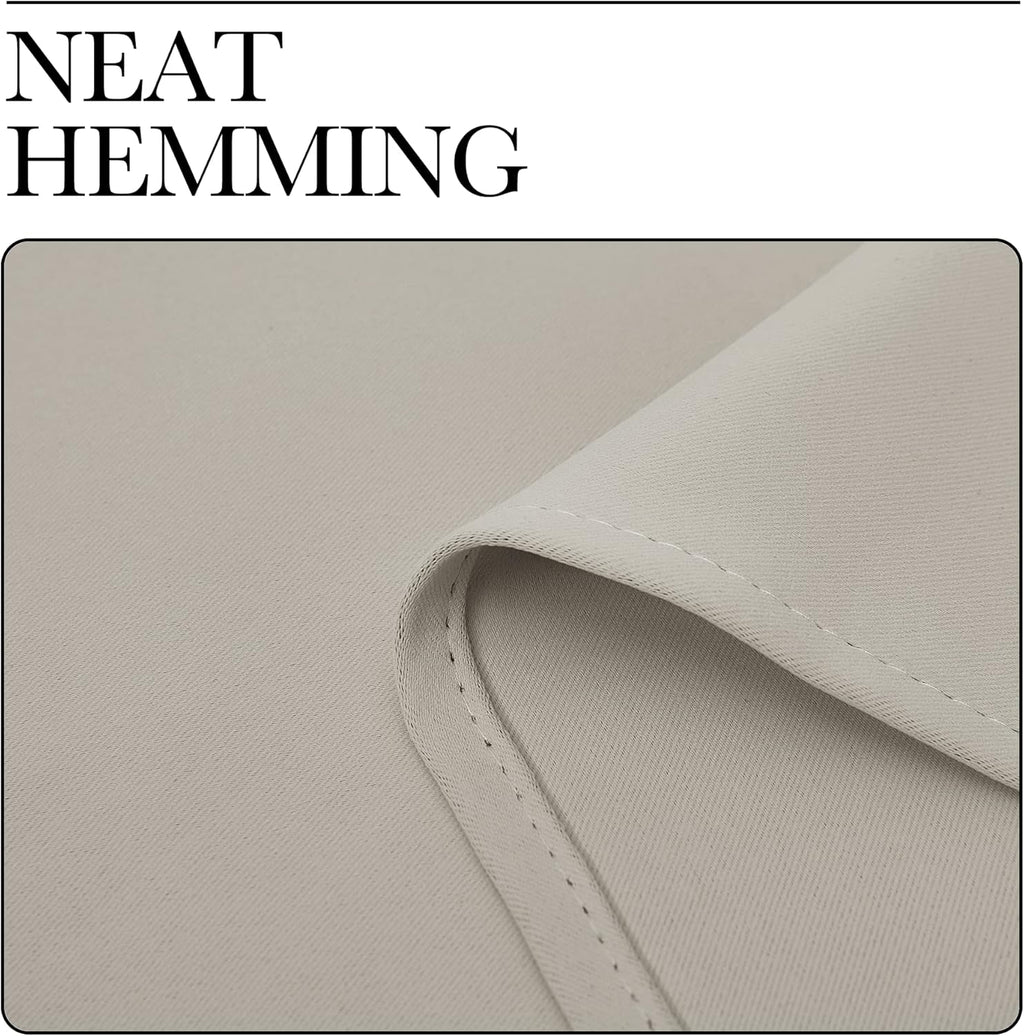 NICETOWN Room Darkening Curtain Panels - Thermal Insulated Grommet Drapes for Windows | Natural, 2 Panels, W55 x L68-Inch