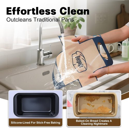 Loaf Pan Set by [Brand Name] - Nonstick 9 x 5 Inch Bread Pan with Liners for Perfect Baking