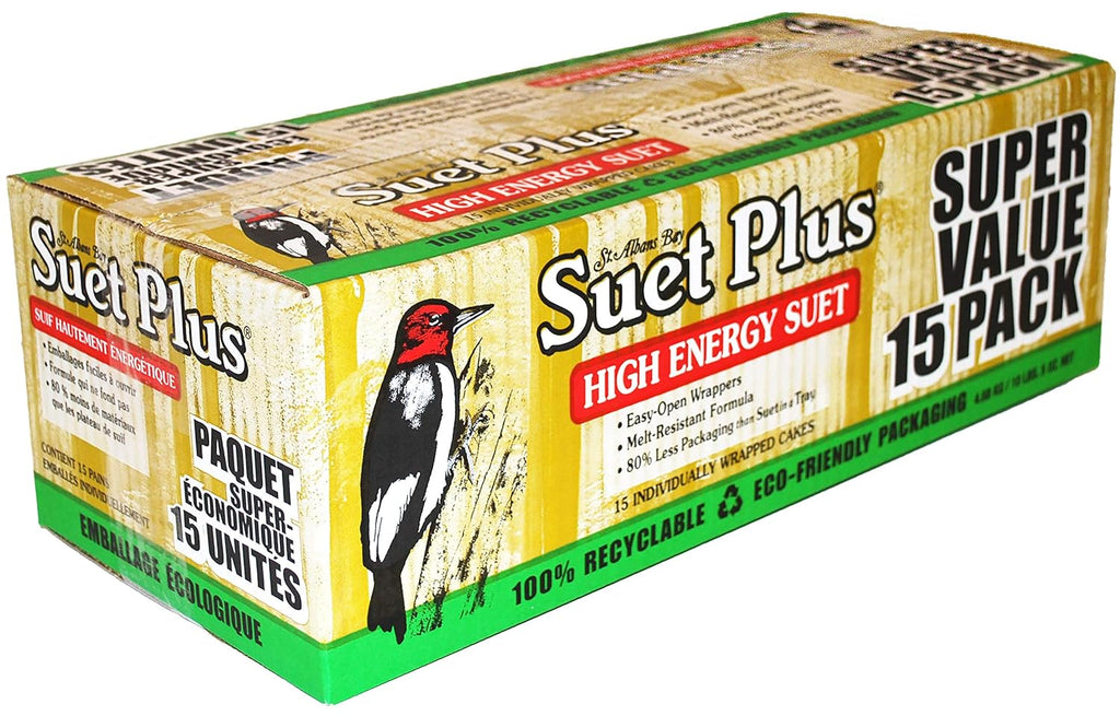 St. Albans Bay Bird Suet Variety Pack - High Energy 11 oz. Suet Cakes | 15 Pack
