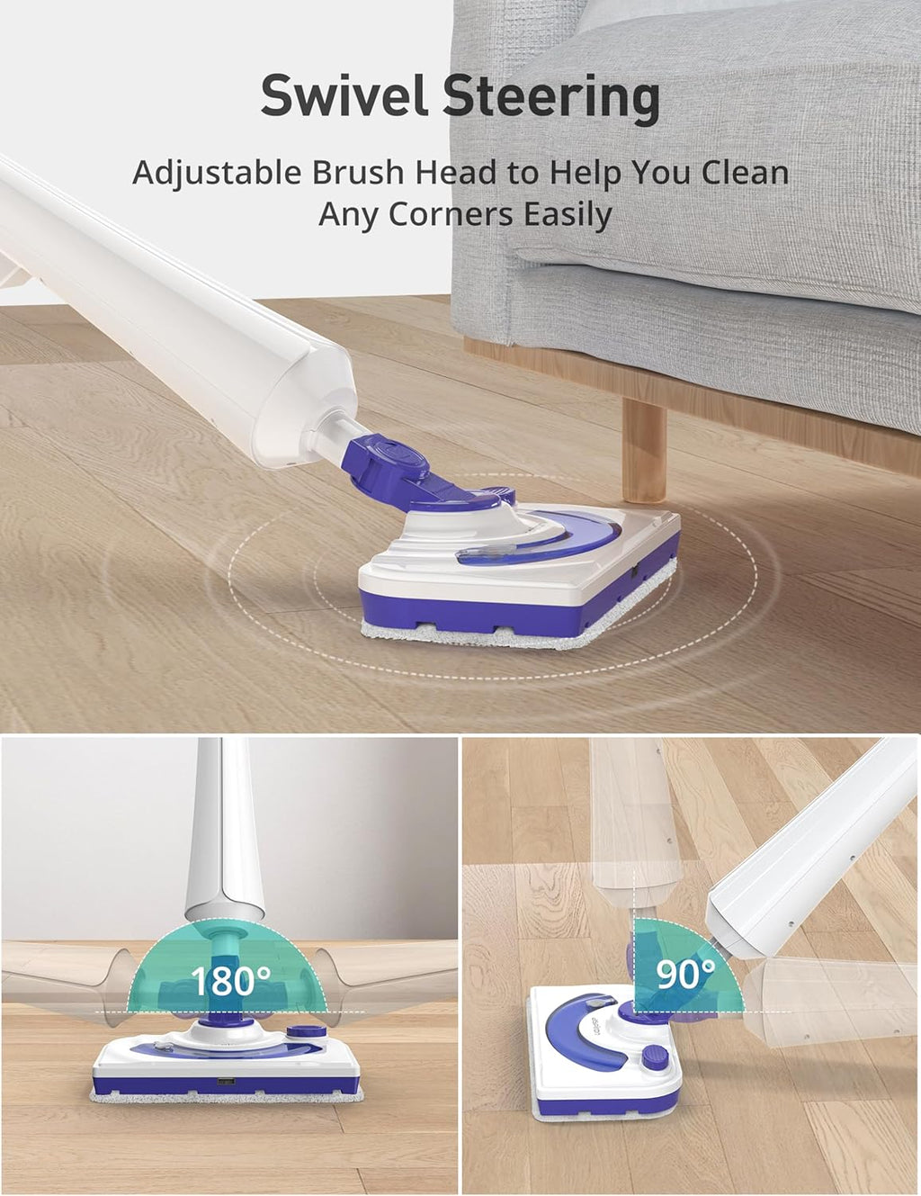 Skiennix 1300W Steam Mop Cleaner - Fast Heating 25s Floor Steamer for Hardwood & Tiles | Lightweight with 2 Washable Pads