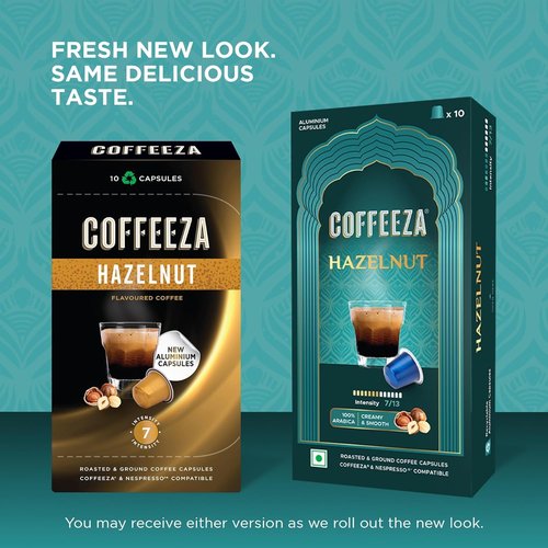 Coffeeza Espresso Coffee Pods - Hazelnut Flavor, Medium Roast, Compatible with Nespresso Machines | 30 Single Serve Pods