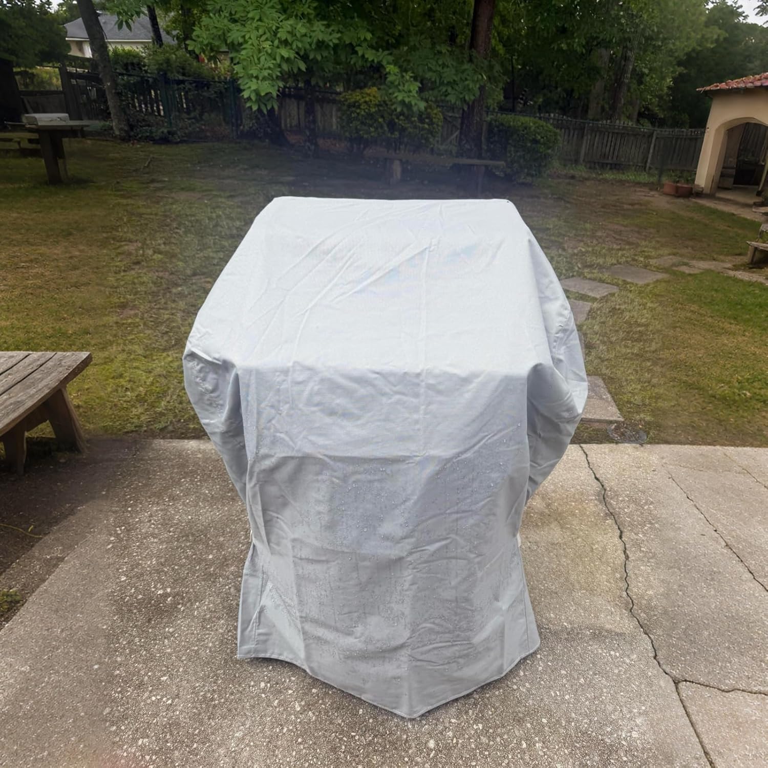 Turtle Life BBQ Grill Cover - Heavy Duty Waterproof 32-Inch Cover for 2 Burner Gas Grills | Gray