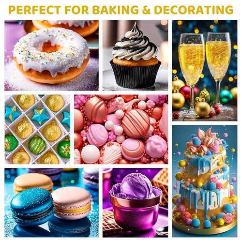 Cherrysea Luster Dust Edible Shimmer Powder - 15g Food Grade Cake Coloring for Cocktails, Cookies & More