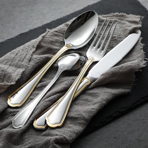 24-Piece Gold Silverware Set Stainless Steel Flatware Set for 6,Mirror Polished Cutlery Utensil Set for Home,Kitchen,Restaurant