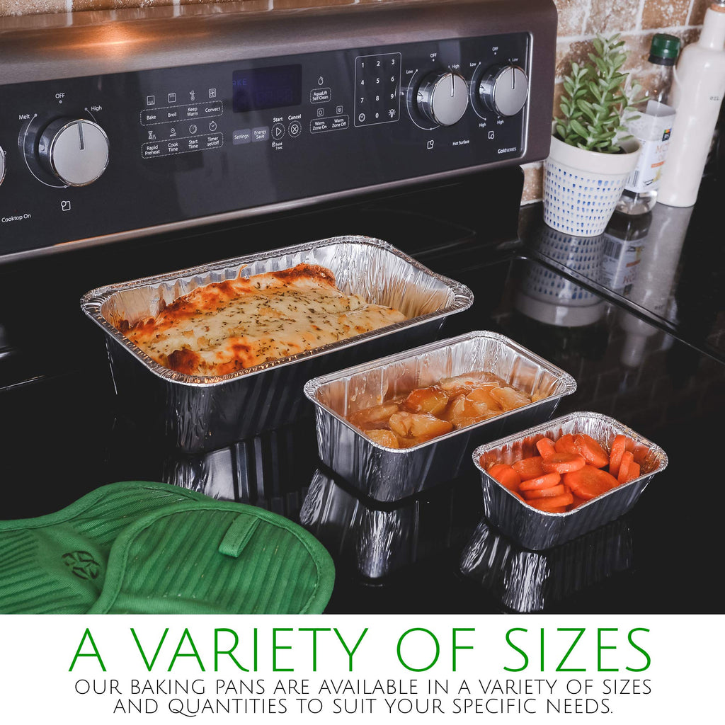 PLASTICPRO Disposable Loaf Pans Aluminum Tin Foil Meal Prep Bakeware - Cookware Perfect for Baking Cakes, Bread, Meatloaf, Lasagna (50, 5 Pound)