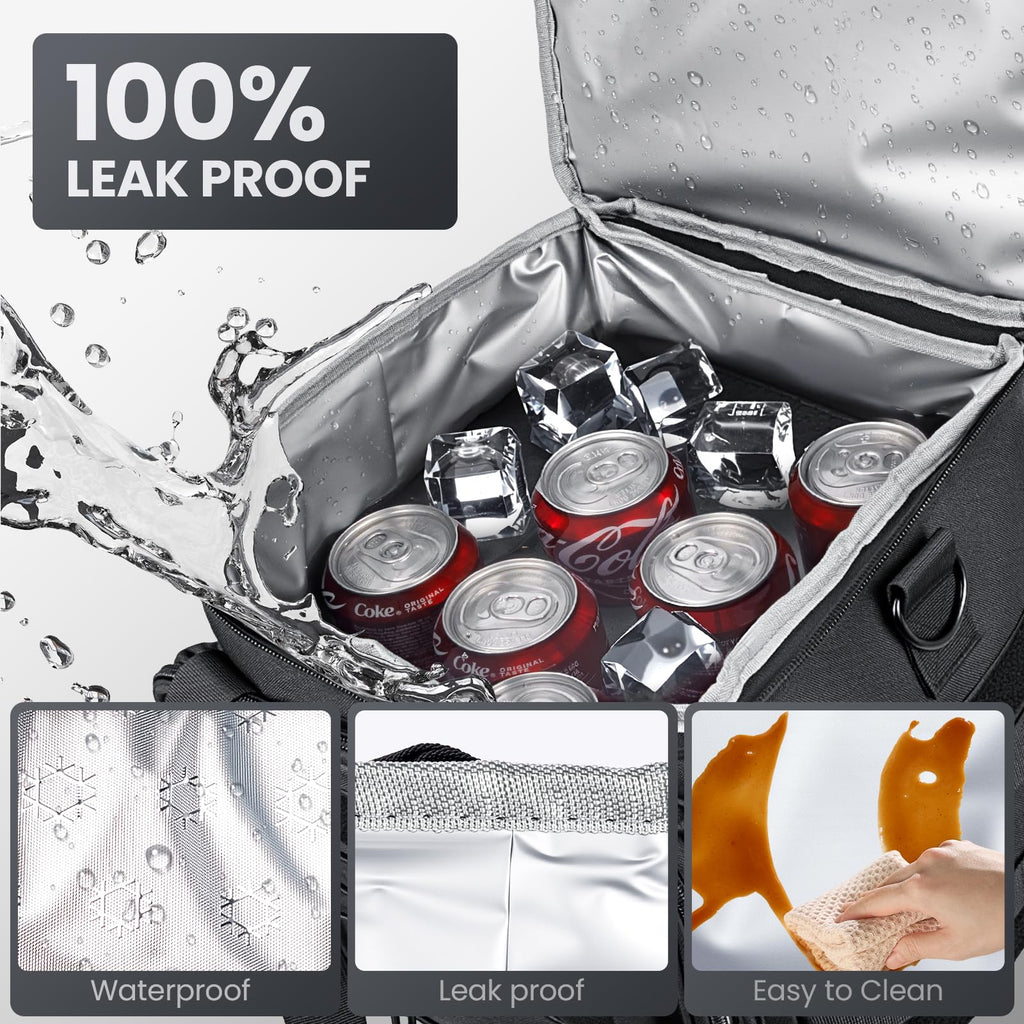 Tactical Lunch Box for Men, 20L Expandable Double Insulated Cooler Bag with Detachable Molle Pouches, Modern Tote for Adults, Waterproof and Leakproof for Work, Camping, Picnic, Hiking