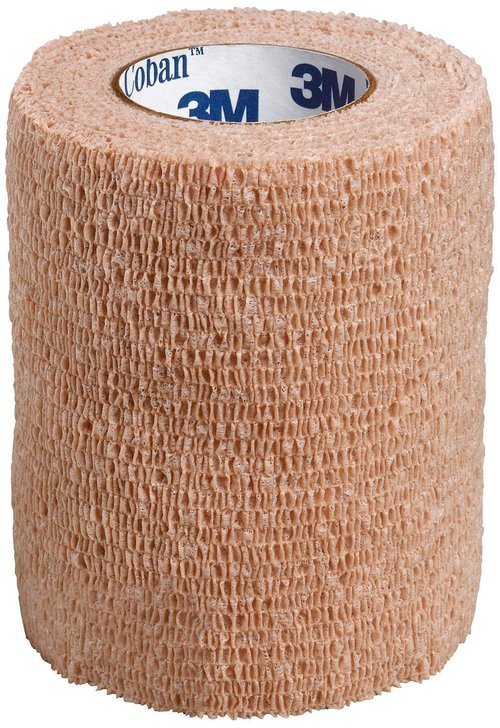 3M Coban Elastic Self-Adherent Cohesive Bandage Beige NonSterile 3" x 5 Yd 24 Ct