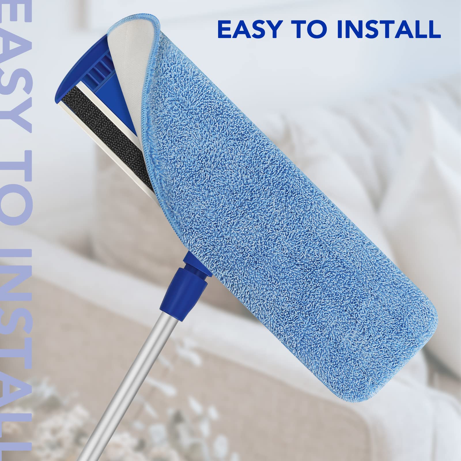 Replacement Microfiber Pad Fit for Rubbermaid Commercial 18 Inch and 17 Inch Mop - 10 Pack Wet & Dry Commercial Cleaning Reusable Refills Fit for Any Microfiber Flat Mop 18" 17" - Trapezium