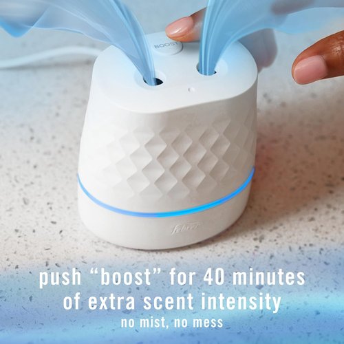 Febreze Plug Scent Booster Starter Kit - Continuous Air Freshener & Oil Diffuser | Includes 2 Gain Refills
