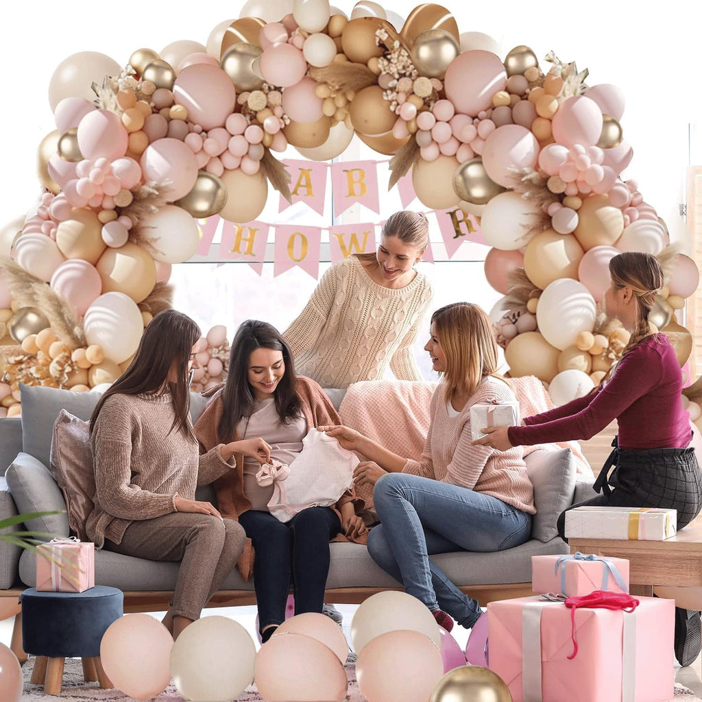 Skiennix Balloon Arch Kit - Dusty Pink & Gold Balloons for Valentine's Day | Wedding & Party Decor