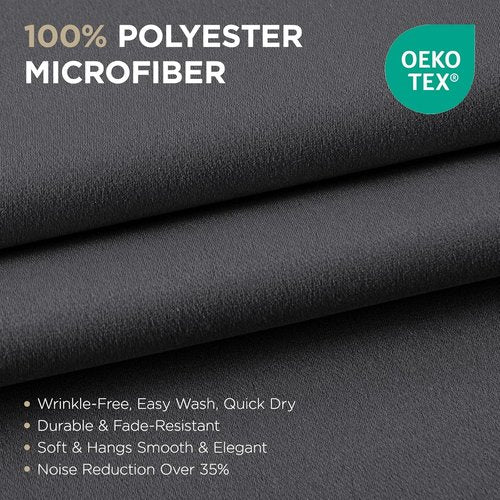 Joydeco Grey Blackout Curtains - 84 Inch Thermal Insulated Room Divider Drapes | Noise Reducing, 2 Panels