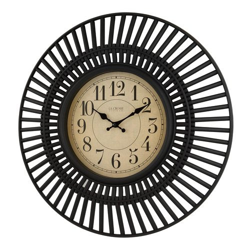 La Crosse Technology 20 Inch Covington Quartz Wall Clock - Black - 404-3051