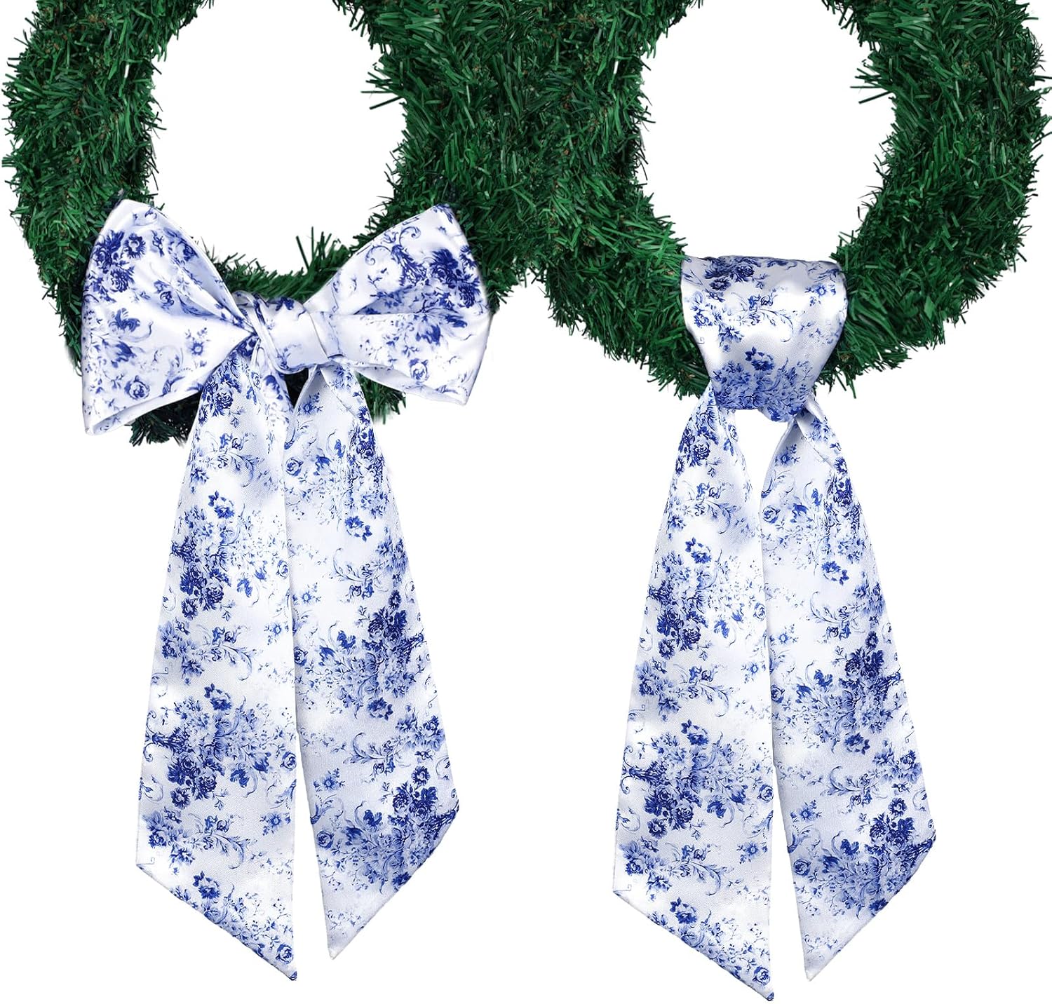 Regine Switzerland Wreath Sash - Reversible Chinoiserie Decor for Monogram Garland | 2 Pcs Set