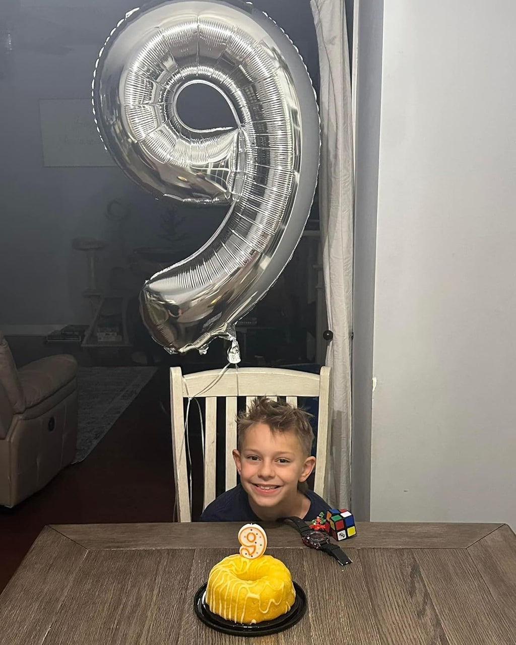 Silver 9 Balloon - 40 Inch Giant Number Balloon for 9th Birthday Decorations | Perfect for Boys & Girls