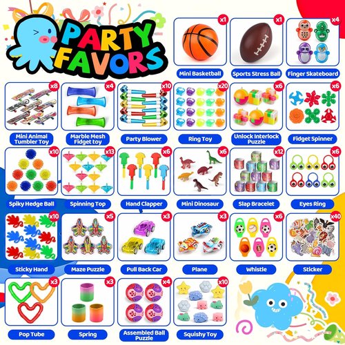 Amy&Benton 200PCS Party Favors for Kids | Fun Goodie Bag Stuffers & Classroom Prizes