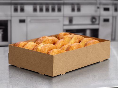 Southern Champion Tray 1250 #1 Kraft Paperboard One Piece Donut Tray, 13-1/2" Length x 9" Width x 3" Height (Case of 250)
