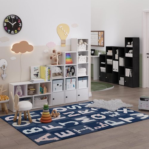Furinno Luder Bookcase - Stylish Blackwood Design with 1 Door Storage Cabinet