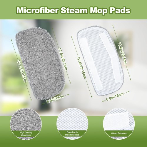 Nicemiya 6 Packs Steam Mop Pads Compatible with GorFanty GF-6610B/GF-6610, Neugo NE033/NE033M & Mxnsewr Steam Mop, Washable & Reusable Replacement Microfiber Cloth