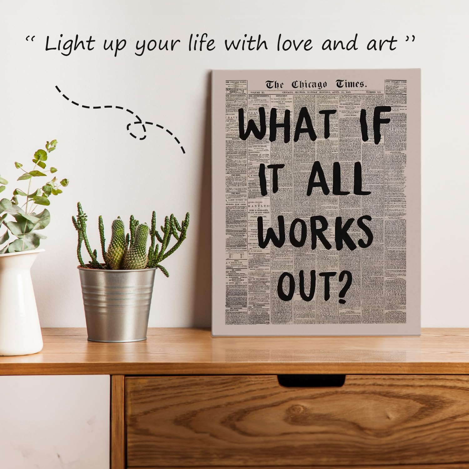 Skiennix Inspirational Wall Art - Motivational "What If It All Works Out" Print | 11x14 Inch Framed Decor for Home & Office