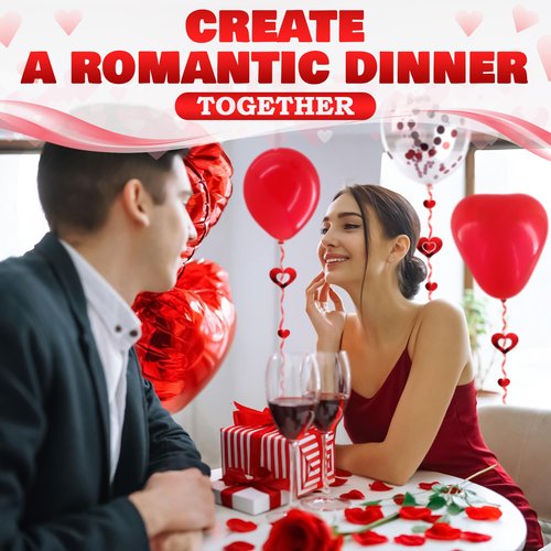 Romantic Balloon Decoration Kit with 42" LOVE Letters & Heart Balloons - Proposal, Engagement, Wedding & Anniversary Room Decoration Set with Hanging Hearts & Rose Petals - Complete Romantic Setup