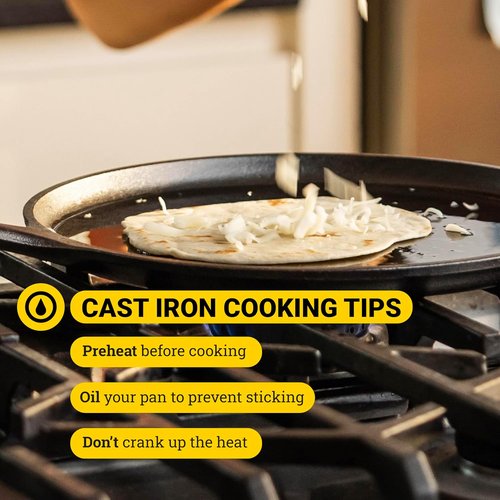 Lodge Cast Iron Griddle - 11-Inch Square Design for Perfect Cooking & Even Heat Distribution