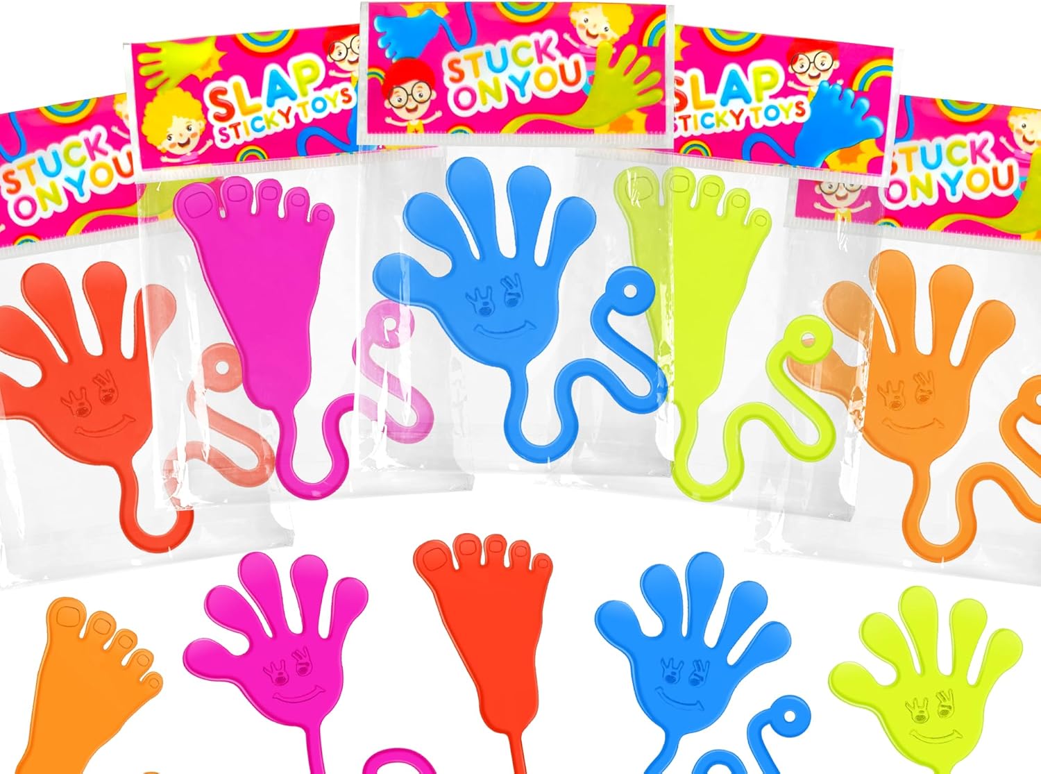 Skiennix Large Sticky Hands & Feet Party Favors - 20 PCS Non-Candy Treats for Kids & Toddlers