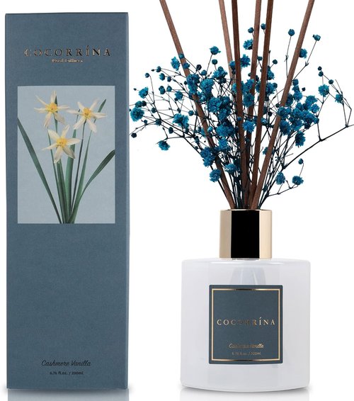 Cocorrína Reed Diffuser - Cashmere Vanilla Scent | 6.7 Fl Oz for Elegant Home Décor