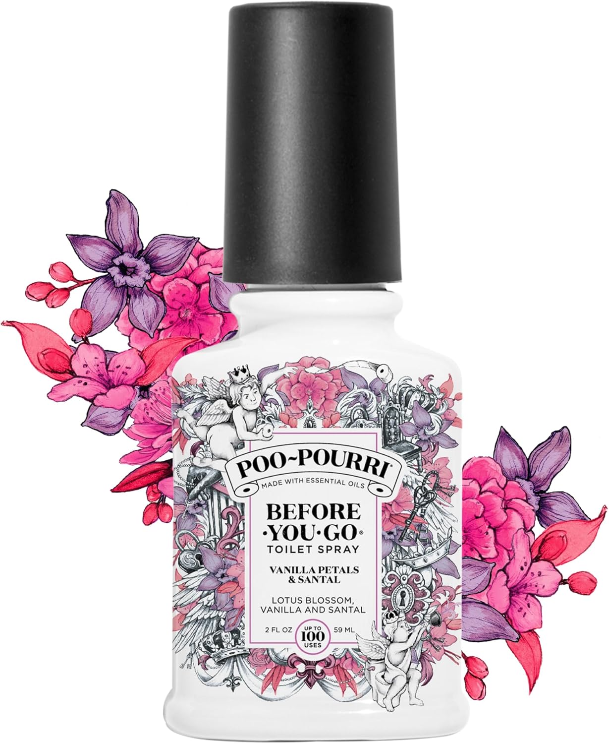 Poo-Pourri Toilet Spray - Before-You-Go Vanilla Petals & Santal, 2 Fl Oz | Odor Eliminator