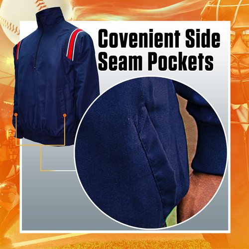 3N2 Umpire Half-Zip Jacket, Navy Blue, M (7200-03-M)