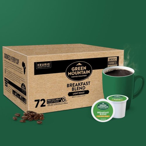 Green Mountain Coffee Roasters Breakfast Blend - Light Roast K-Cup Pods | 72 Count