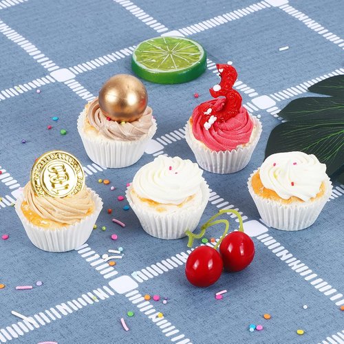 Caperci Mini Cupcake Liners - 500 Count Greaseproof White Baking Cups | No Smell, Perfect for Muffins