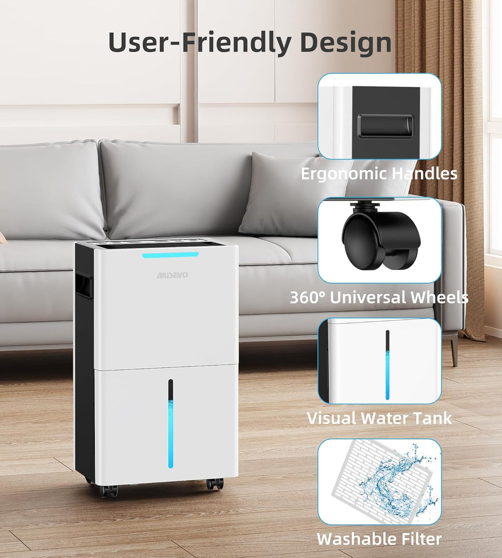 Pro Breeze 1500 Sq. Ft Dehumidifier - Intelligent Humidity Control, 21 Pints, 3 Modes, Ideal for Home & RV