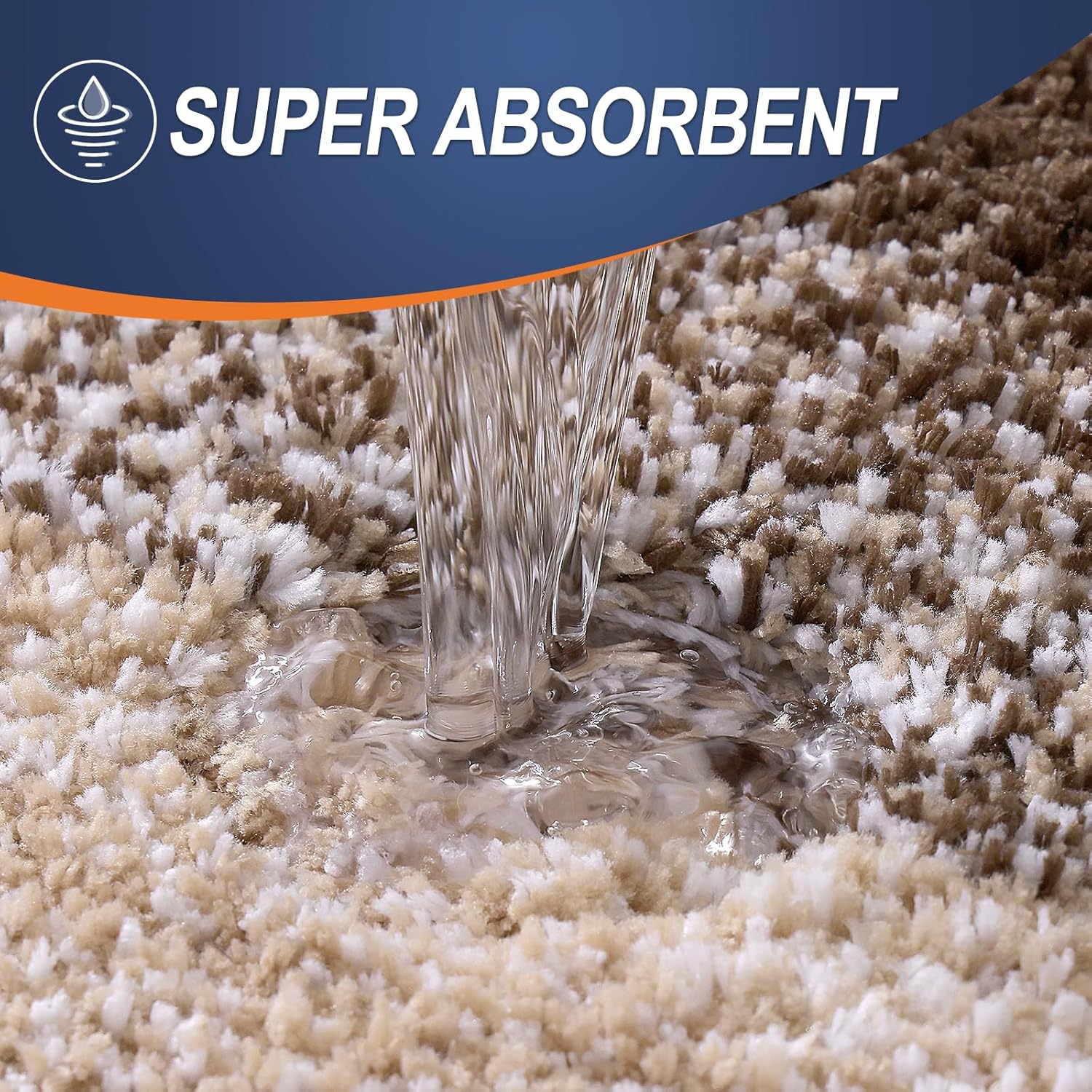 OLANLY Large Bathroom Rugs - Extra Soft Microfiber Mat 40x24 | Quick Dry & Washable, Light Brown